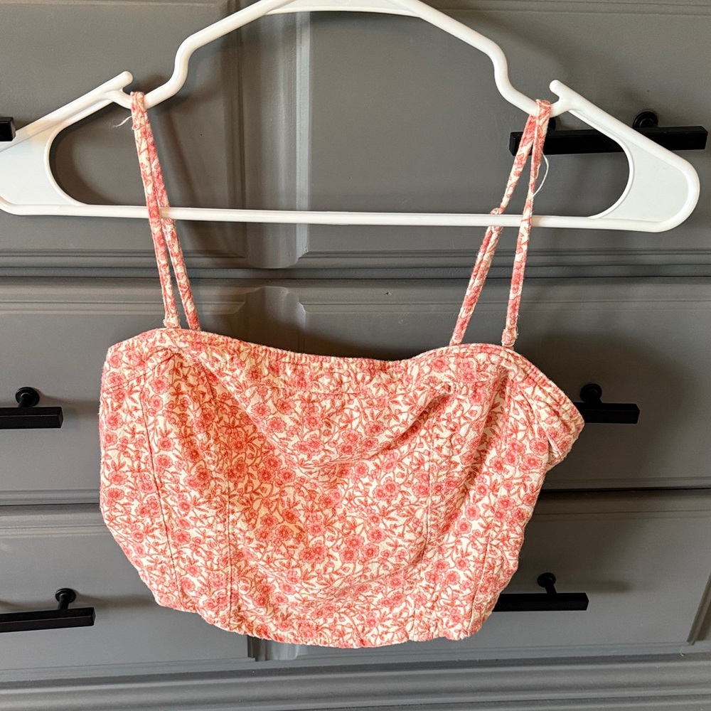 American Eagle Outfitters Pink Floral Tank Top